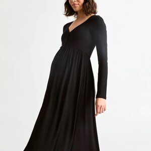 HATCH The Softest Rib Maternity Dress in Black